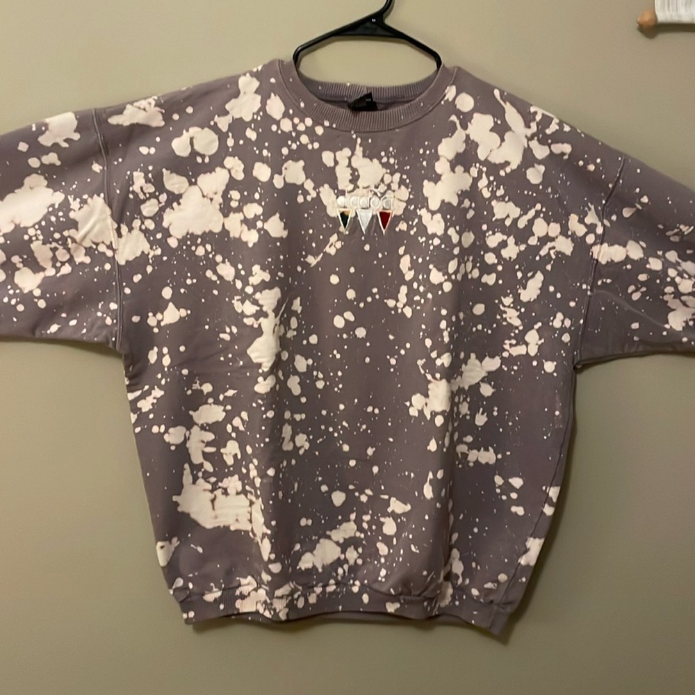 Splatter-bleached Diadora crewneck